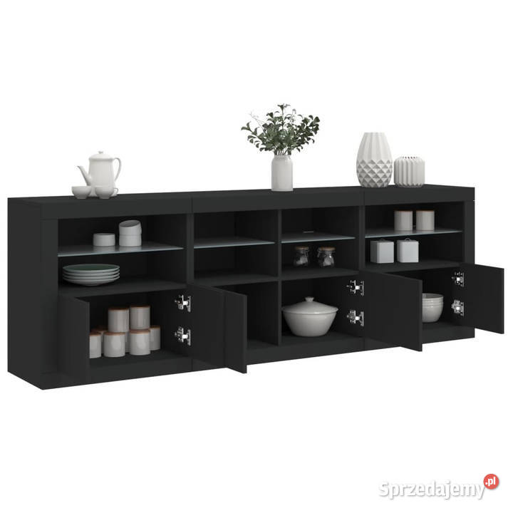 Szafka z oświetleniem LED czarna 202x37x67 Warszawa sprzedam