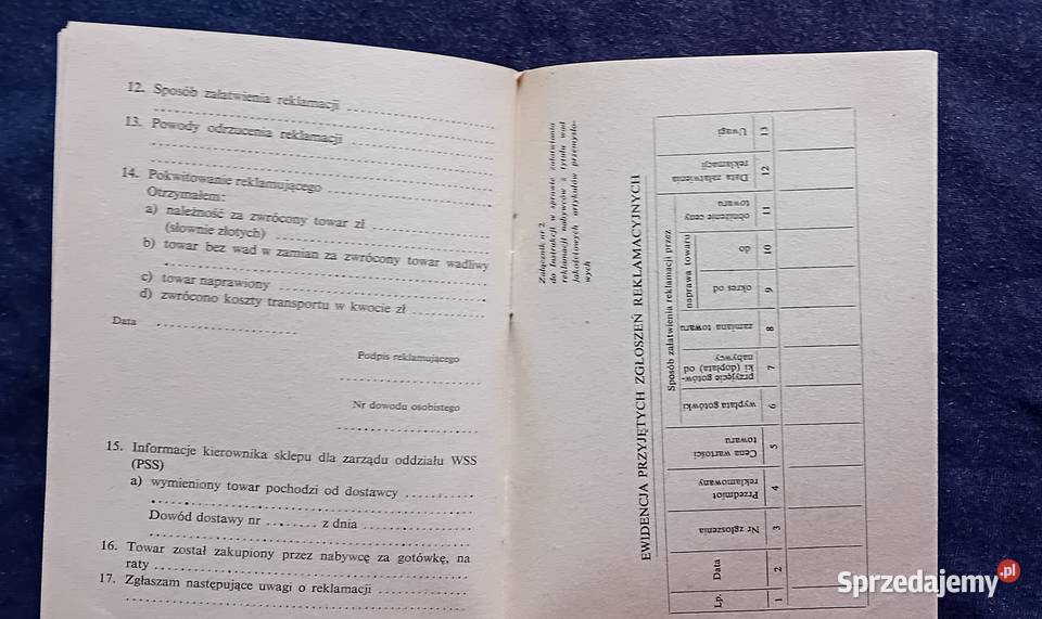 Instrukcja w sprawie załatwiania reklamacji w Koźminek