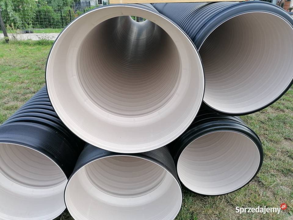 Rura rury DWUŚCIENNE FI 300 karbowane PP Materiały budowlane dolnośląskie Międzybórz