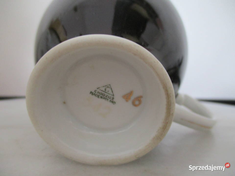 Filiżanka czarno biała Chodzież lata 60 PRL Nieporęt