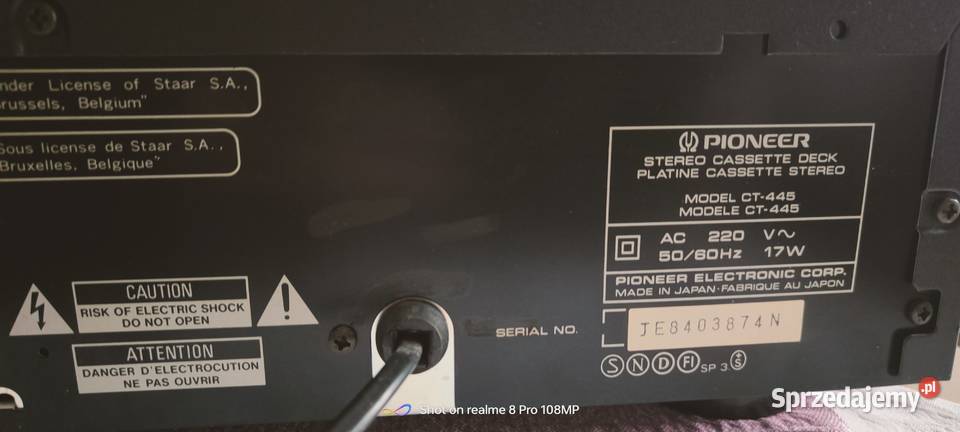 Pioneer CT 445 łódzkie Tomaszów Mazowiecki