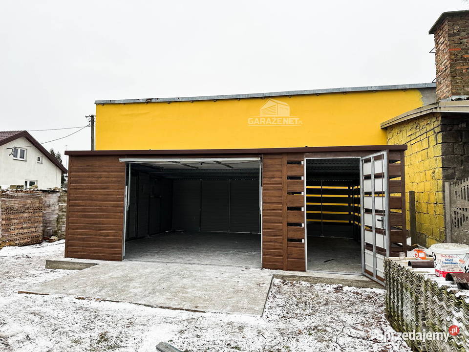 GARAŻ BLASZANY 5X6 WIATA 2x6 BRAMA UCHYLNA DRZWI