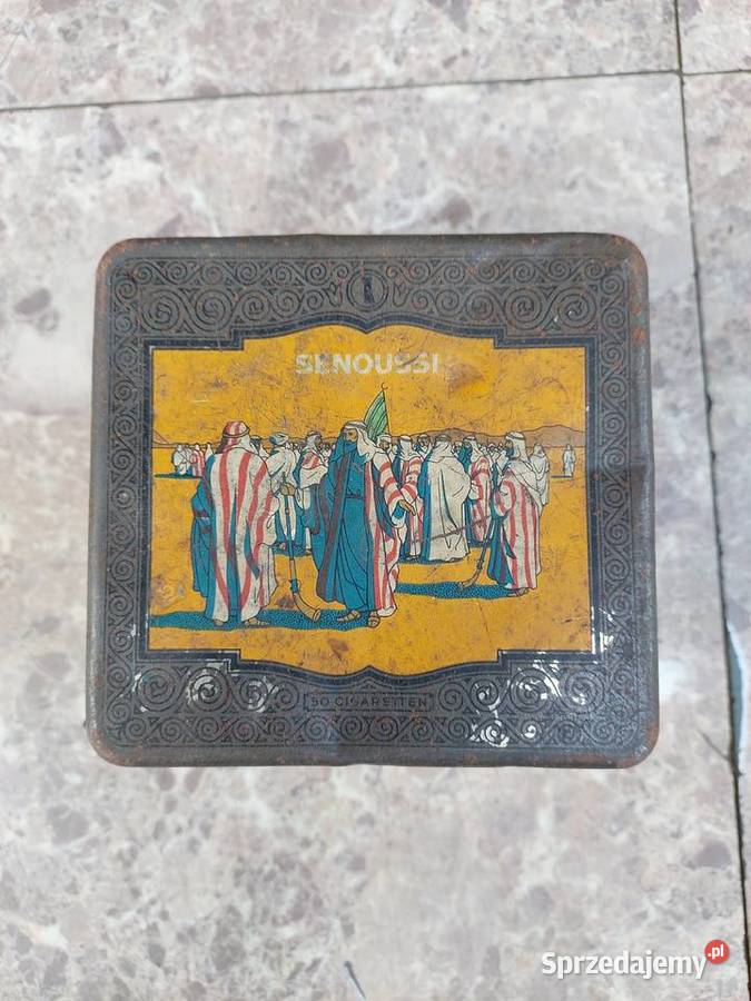 Stare kolekcjonerskie pudełko blaszane na papier pomorskie Tczew