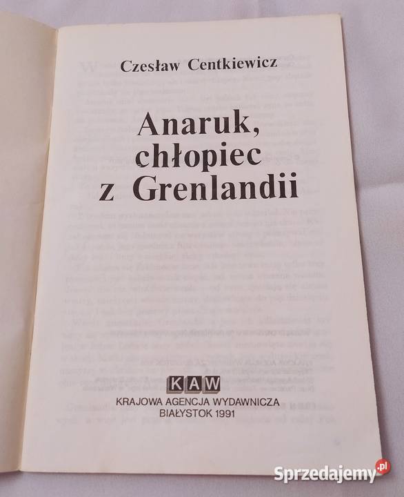 ANARUK CHŁOPIEC Z GRENLANDII Czesław Centkiewicz podlaskie Hajnówka
