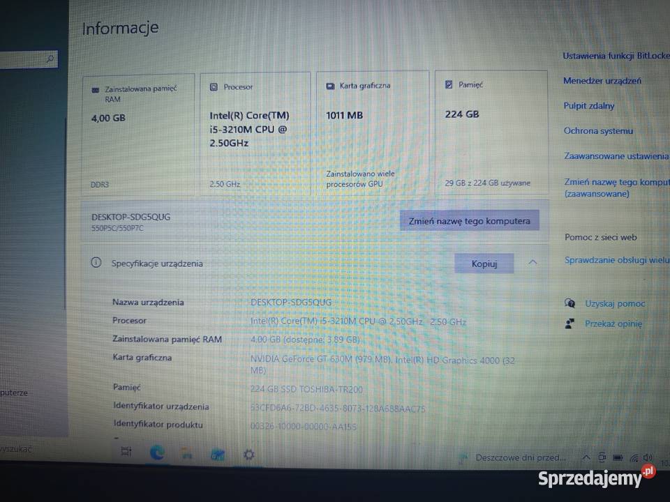 LAPTOP SAMSUNG NP550P5C 4 GB240GB 1562xbaterie