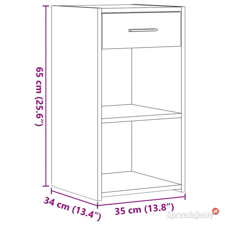 Szafka nocna przydymiony dąb 35x34x65 WM840584 mazowieckie