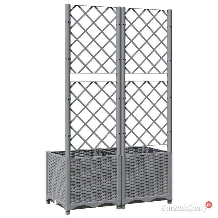 Donica ogrodowa z kratką jasnoszara 80x40x136 PP Warszawa