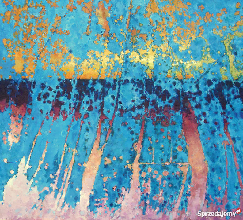 Obraz z 1982 r olej płótno dolnośląskie Jelenia Góra