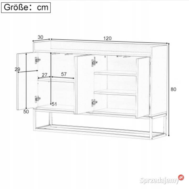 Komoda czarno złota 120 nowoczesna Gorzów Wielkopolski sprzedam