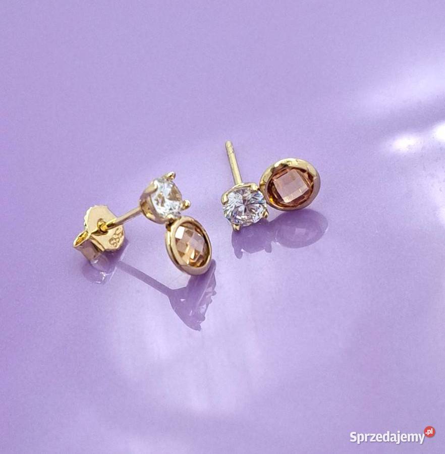 Kolczyki Złote 333 z Kamieniami Z947 Poznań