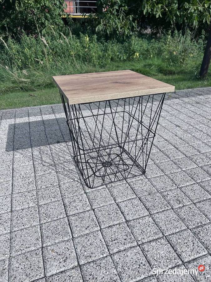 NOWY Stolik kawowy industrialny 4040 schowek pod