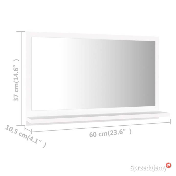 Lustro łazienkowe białe 60x105x37 WM804562 Warszawa