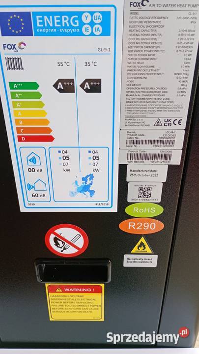 Pompa ciepła FoxAir 9kw Kock sprzedam