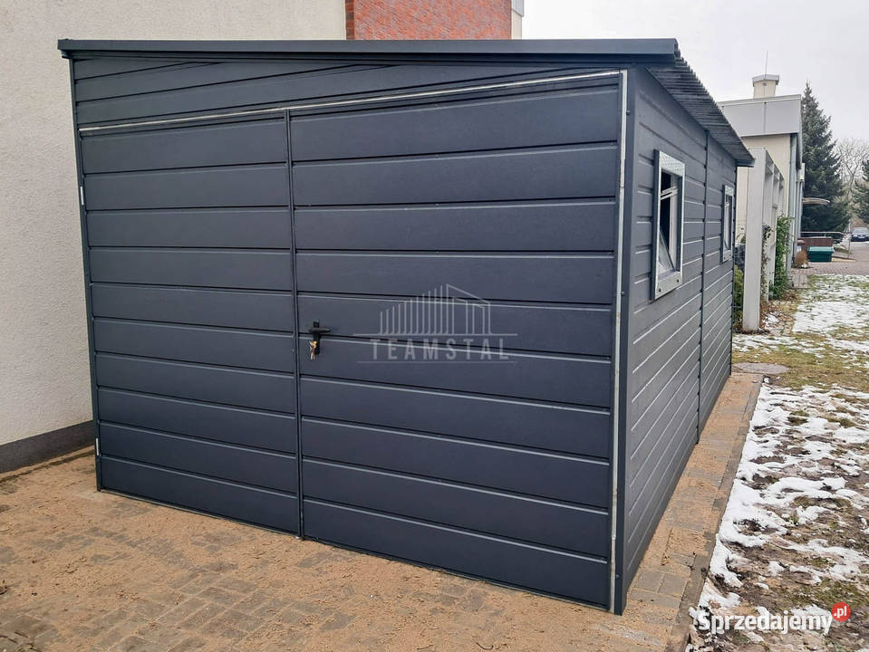 Garaż blaszany 3x6m brama dwuskrzydłowa 2x okno Poznań