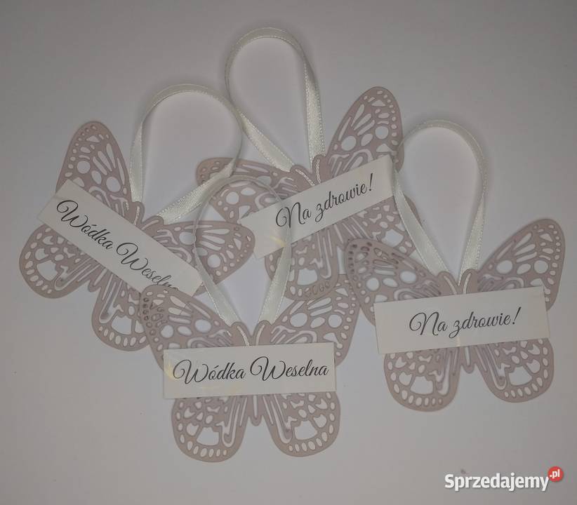 komplet 49 motylki ażurowe zawieszki na wódkę Jarosław