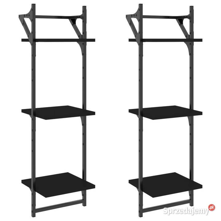 3poziomowe półki z drążkami 2 czarne 30x25x100 mazowieckie sprzedam