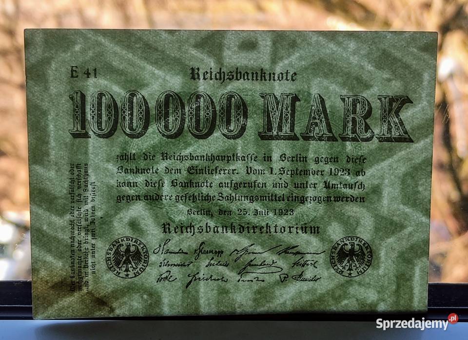 Banknot Niemcy 100000 Marek 1923 E 41 Ładny Pruszków