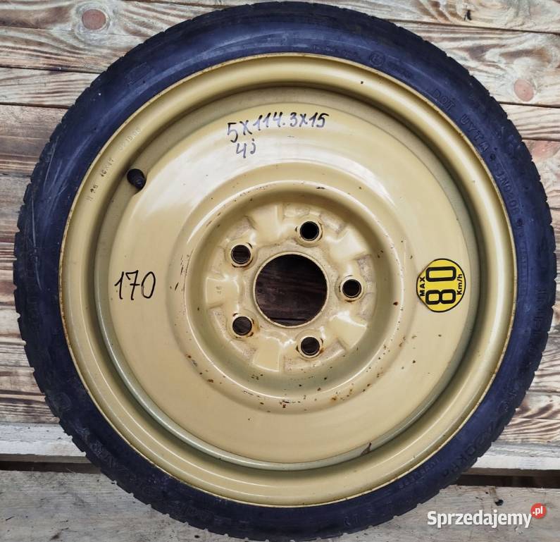 1 x Koło dojazdowe 5 1143 R15 Mazda zapas koło Samochodowe Skołoszów sprzedam
