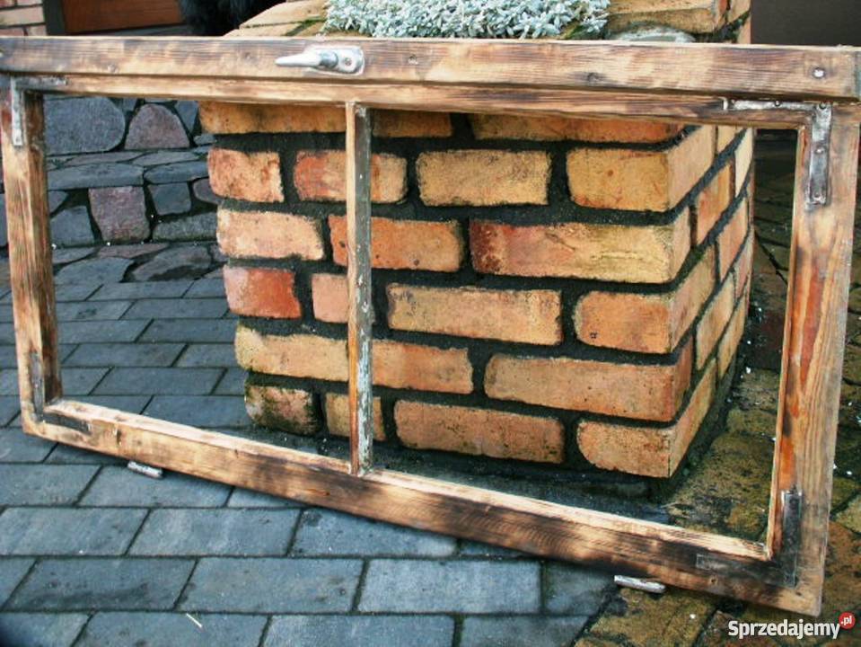 Stare okno rama lustro obraz rama okienna 109x59 Ełk