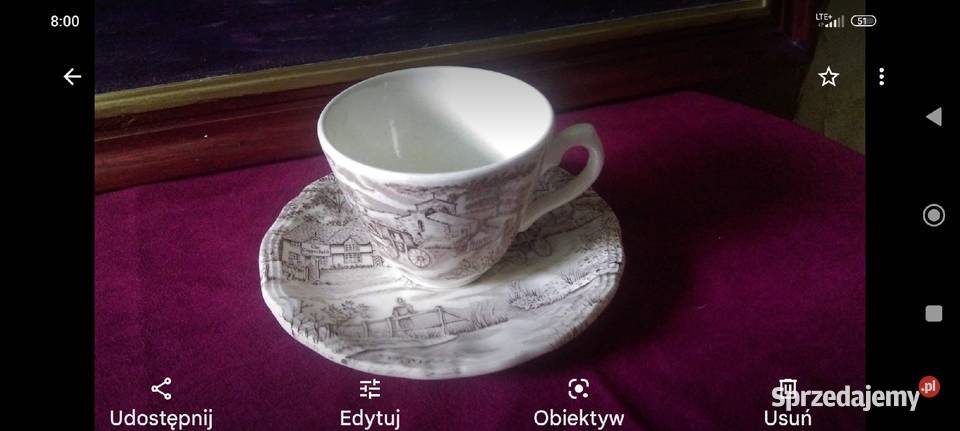 Antyk filiżanka Luneville porcelana Francja XIX dolnośląskie