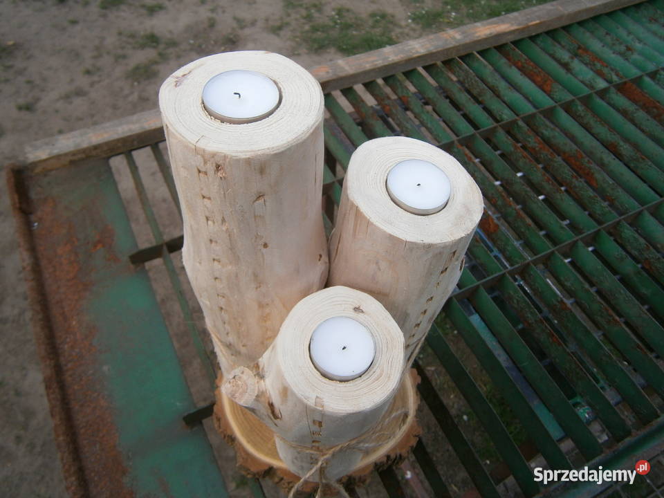 naturalny świecznik drewniany tealight mazowieckie Siedlce