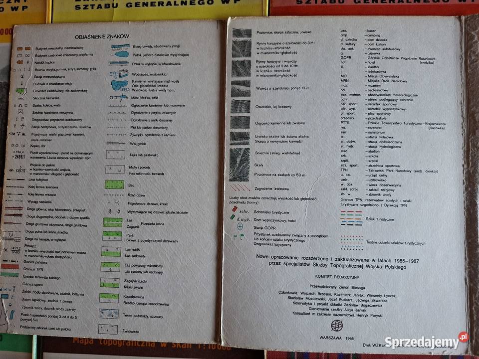 Tatry Polskie mapy topograficzne w skali 1 10 Kraków sprzedam
