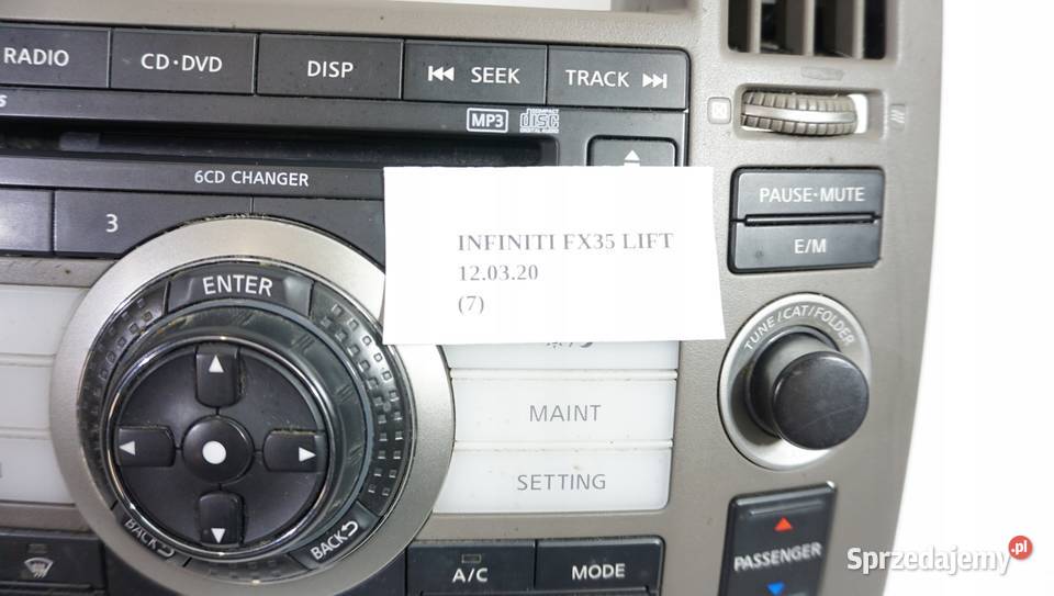 PANEL PRZYCISKI RADIA KLIMY INFINITI FX35 FX45 panele sterowania, przełączniki Nowy Tomyśl