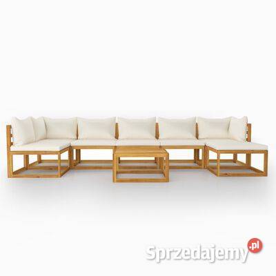 vidaXL 8cz zestaw wypoczynkowy do ogrodu kremowe Warszawa sprzedam