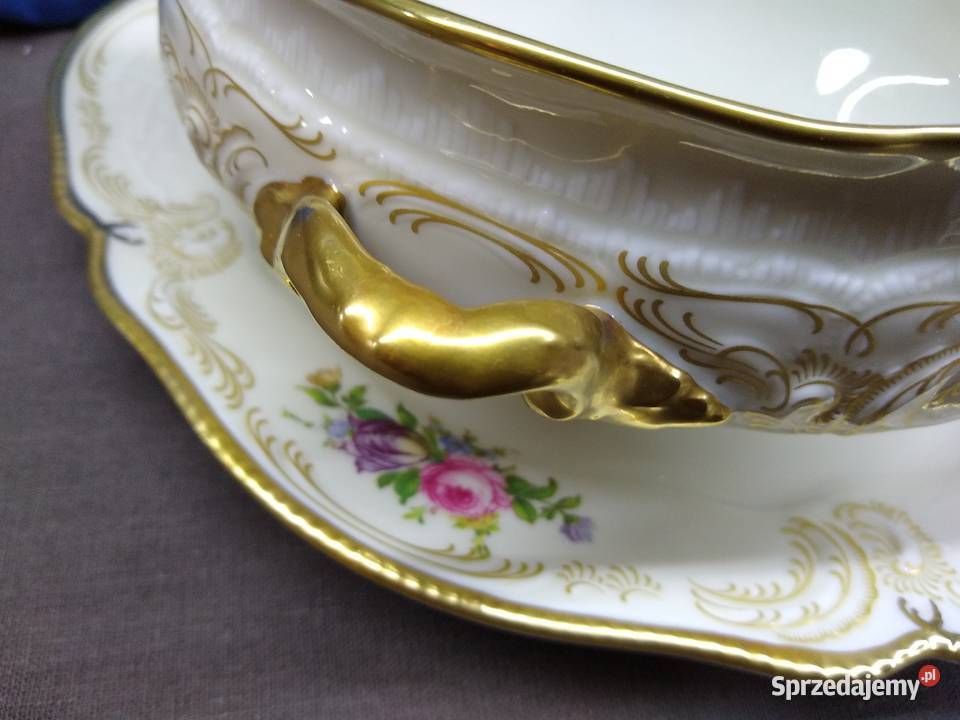 Sosjerka Rosenthal Sanssouci Diplomat ecru złoto Porcelana i szkło wielkopolskie Kalisz sprzedam