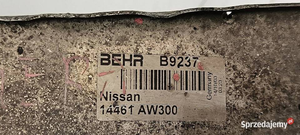 INTERCOOLER NISSAN PRIMERA 14461AW300 Pozostałe