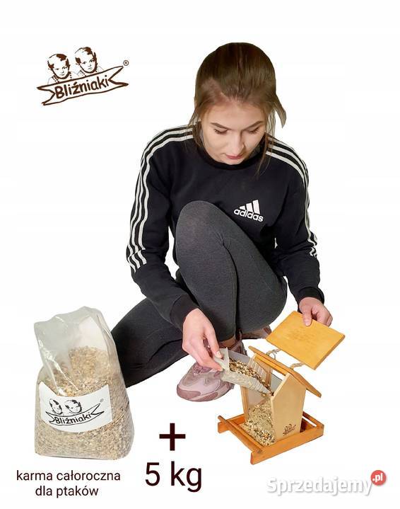 KARMNIK PTAKÓW na parapet z zasypem na ziarno z Zielona Góra