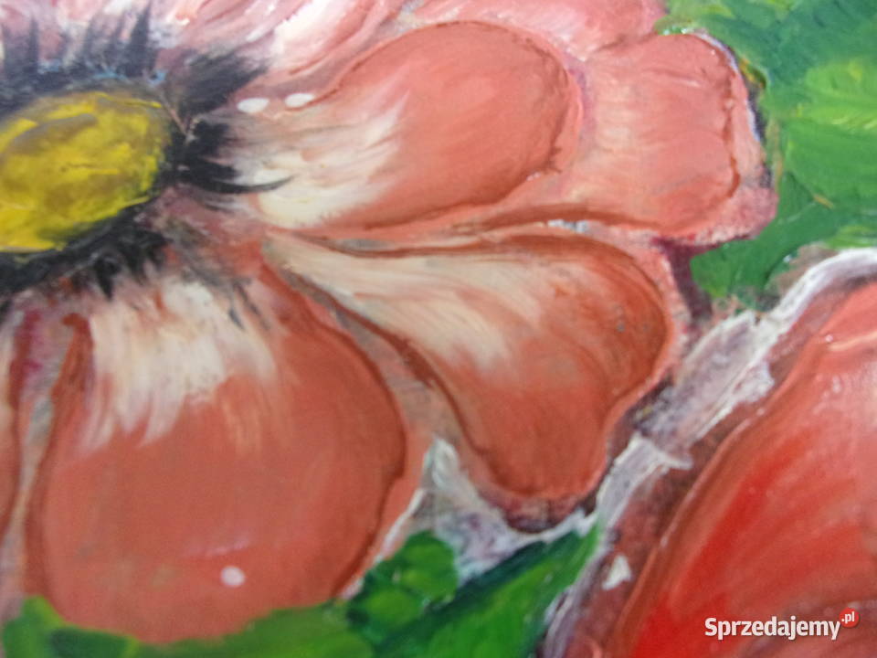 Obraz pieknych kolorowych kwiatów Olej na Malarstwo Warszawa