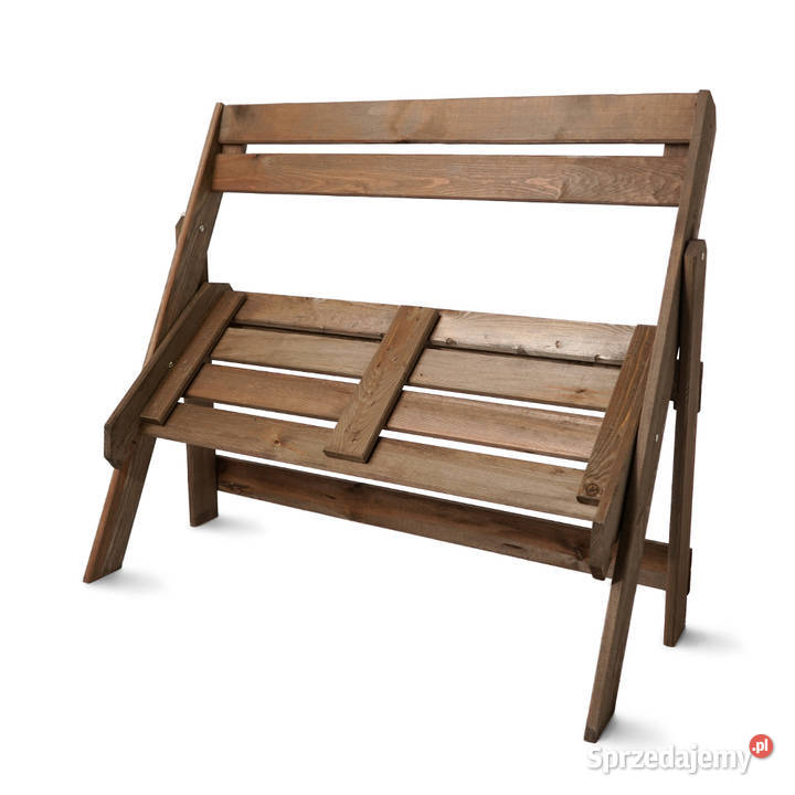 Ławka Ogrodowa Z Oparciem Drewniana Nowoczesna