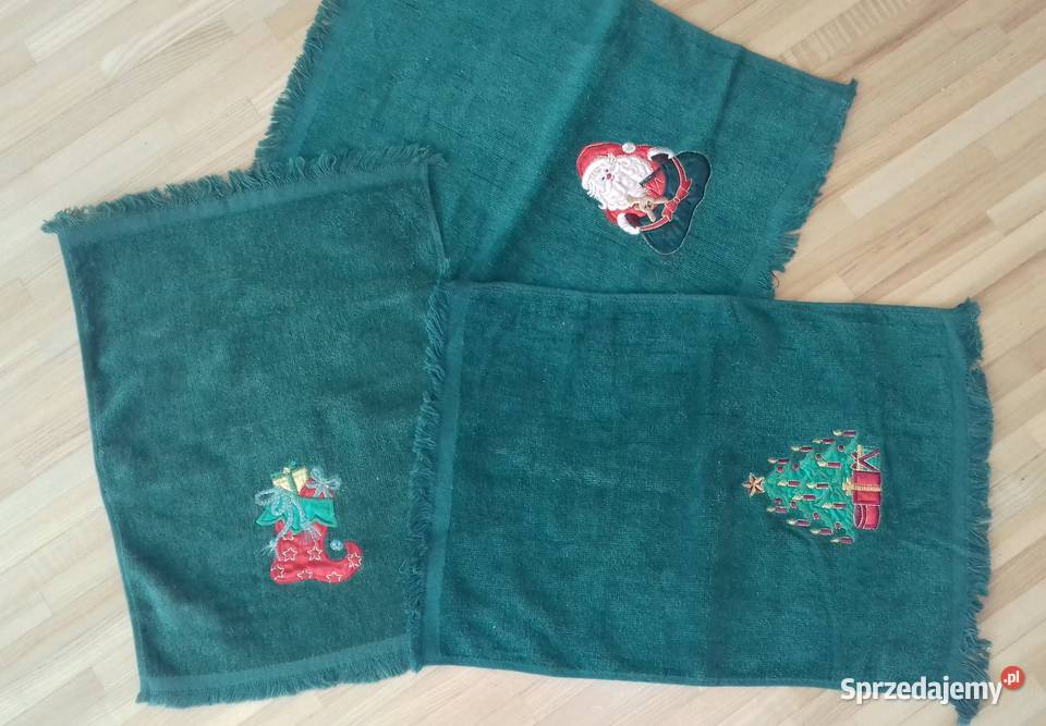 3 ręczniki świąteczne 40cmx28 do łazienki do Warszawa