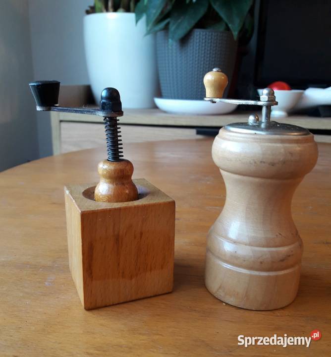 Młynki małe drewniane do kawy pieprzu zestaw 2 Młynki i moździerze Gdynia