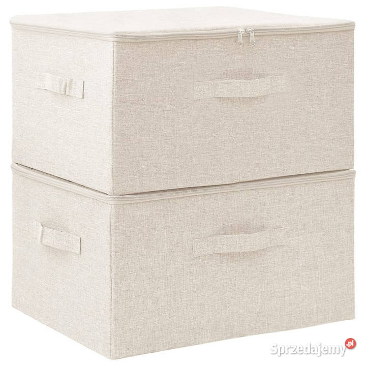Pojemniki 2 tkanina 43x34x23 kremowe WM332911 Warszawa