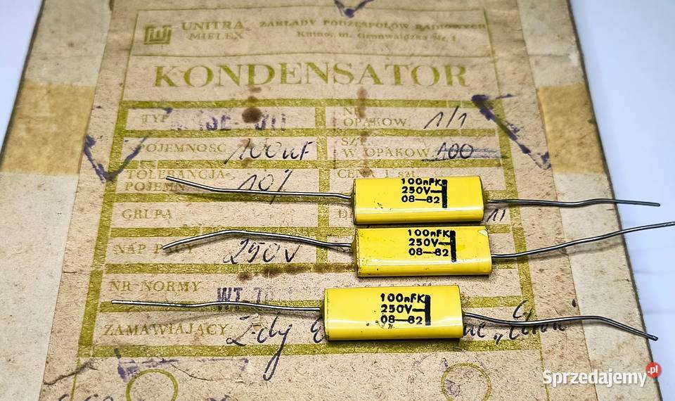 Kondensator 100nF 250V MKSE011 Unitra MIFLEX pomorskie Gdańsk