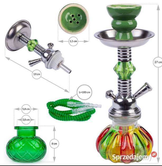 Wielokolorowa Fajka Wodna 26 z Metalowym