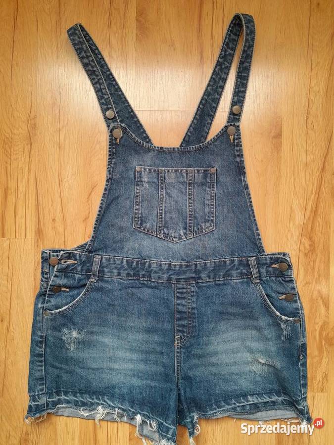 Spodnie ogrodniczki jeans damskie krótkie