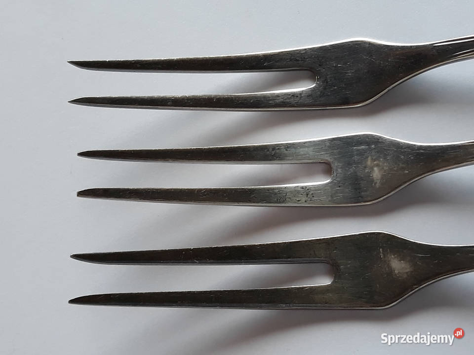 Posrebrzany widelec serwingowy do mięs wędlin śląskie Dąbrowa Górnicza