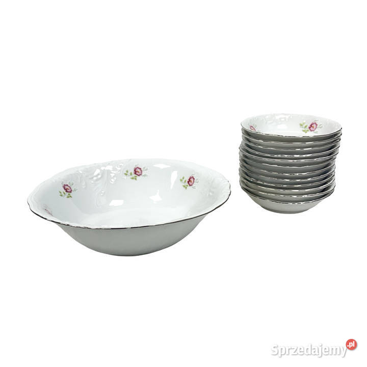Zestaw porcelany Fabryka Porcelany Wałbrzych 13 Miski Warszawa