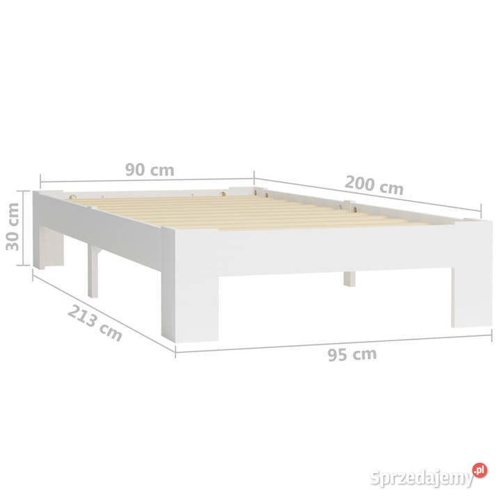 Rama łóżka biała lite drewno sosnowe 90 x 200 Warszawa sprzedam