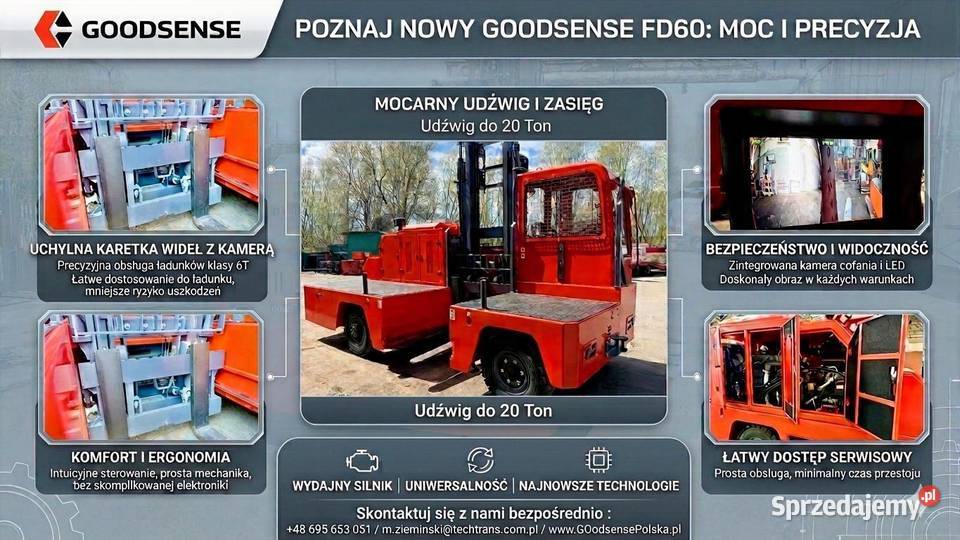 Platformowe wózki widłowe boczne Nowy bocznego Wózki widłowe warmińsko-mazurskie Elbląg