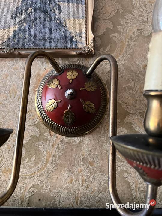 stare kinkiety bordowo złote vintage Antyki, Sztuka, Kolekcje Bytom