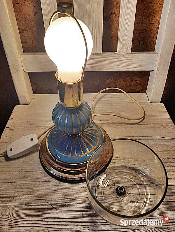 Lampa na stolik z kloszem 3 z PRL wielkopolskie Ostrów Wielkopolski