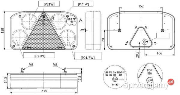 Lampa tylna zespolona prawa 1224V LA45062 Kamionna sprzedam