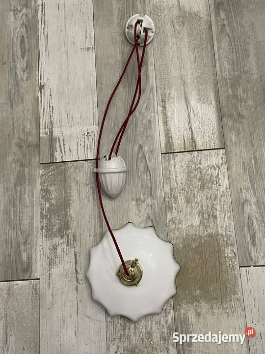 Stara lampa wisząca kuchenna z przeciwwagą Chudów