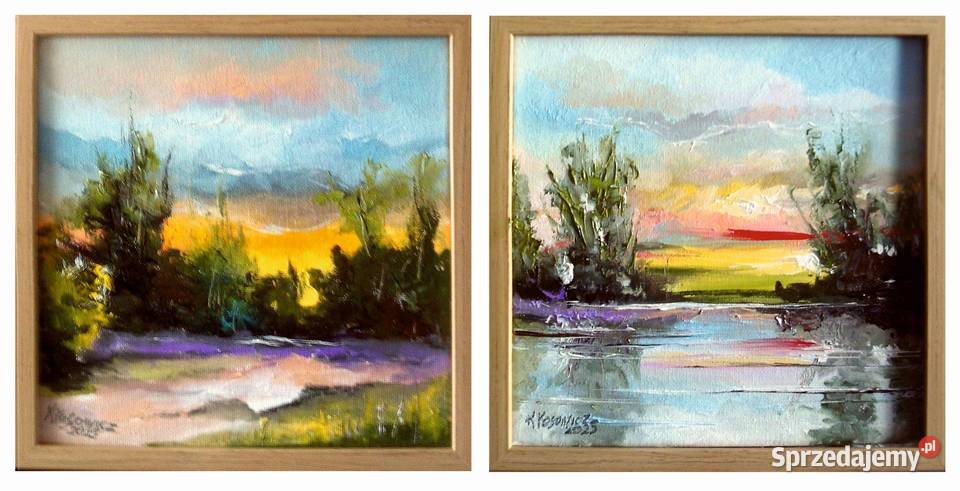 Obrazy olejne 2 Krajobrazy Polskie I i II zachodniopomorskie Barlinek