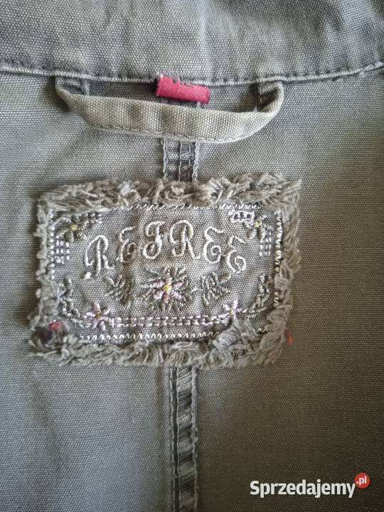 DAMSKI GARNITUR DŻINSOWY KHAKI CIEMNA OLIWKA r Bez wzoru