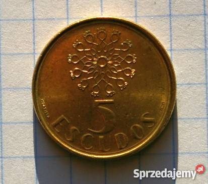 5 ESCUDOS 1990 PORTUGALIA Numizmatyka lubelskie Parczew